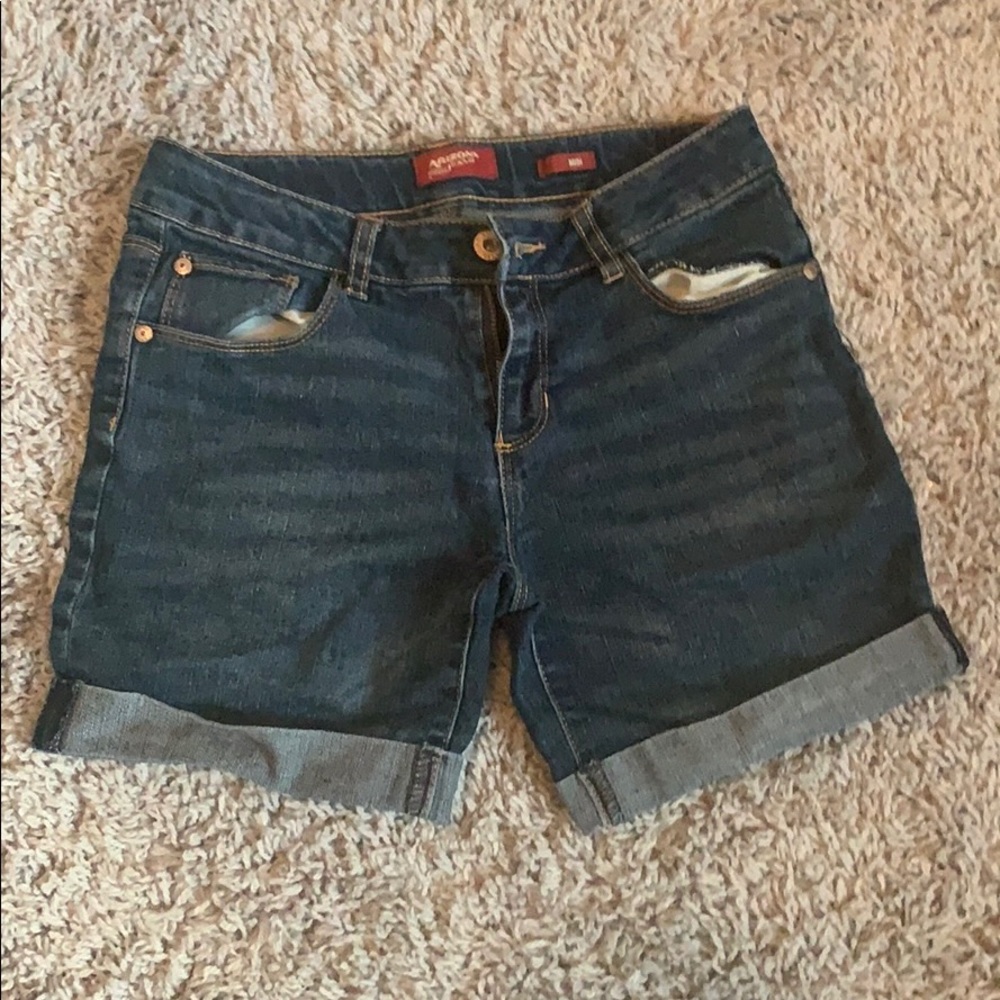 girls midi jean shorts